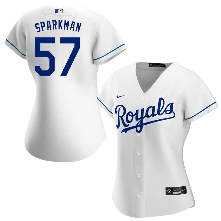 Nike Women #57 Glenn Sparkman Kansas City Royals Baseball Jerseys Sale-White